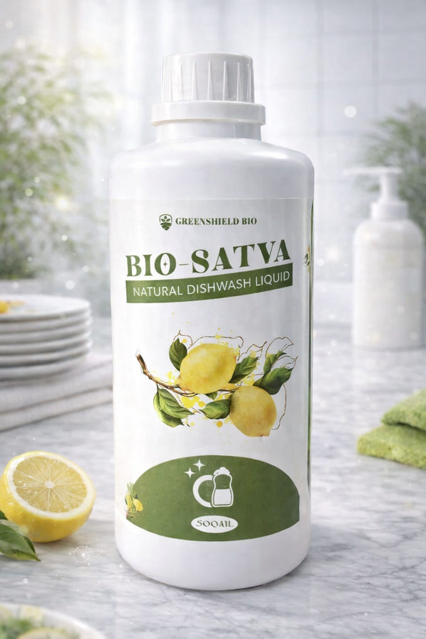 Bio-Satva Bio-Enzyme Dishwash Liquid - Tough on Grease, Gentle on Hands